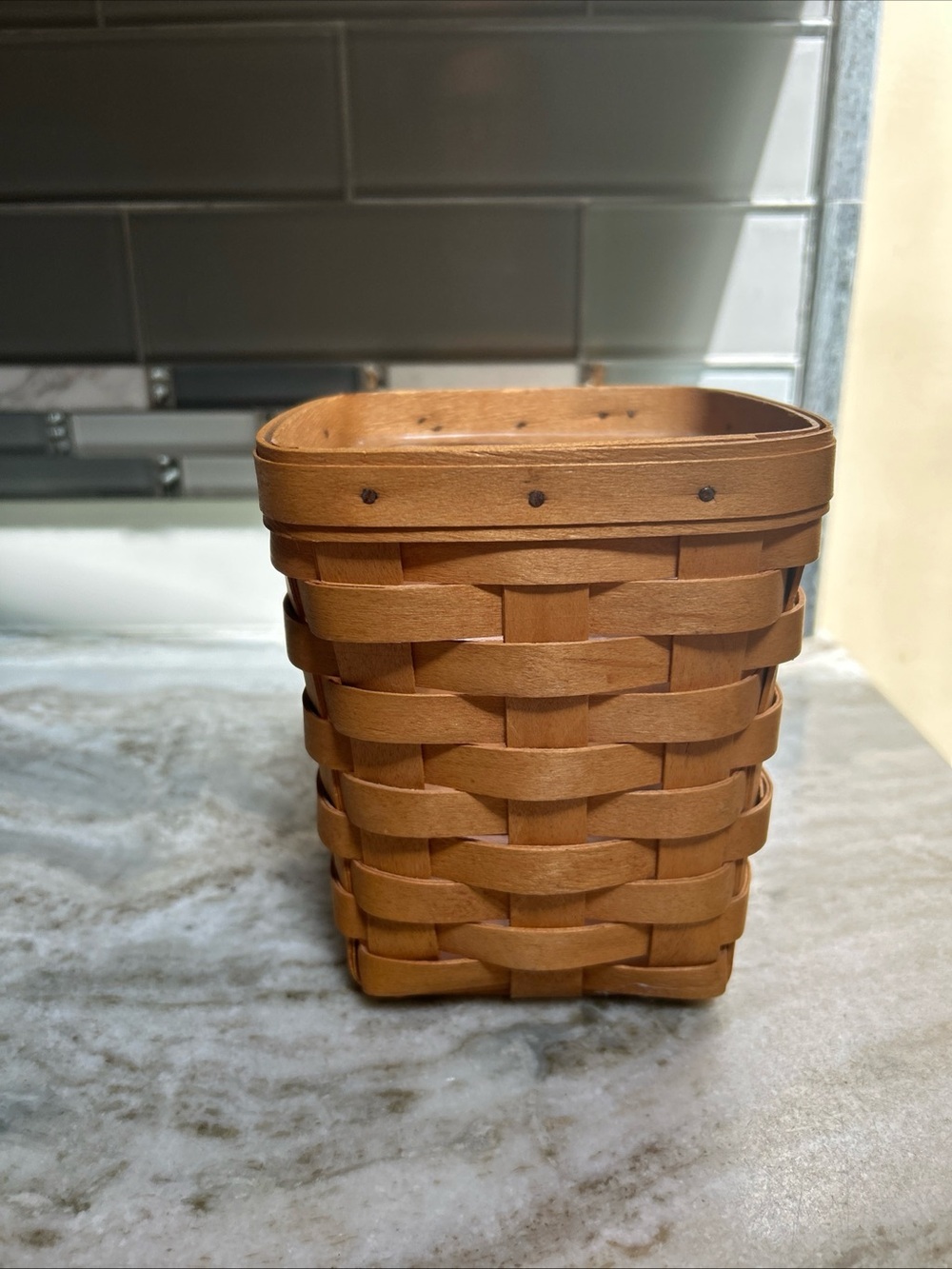 Longaberger 1997 Small Spoon Basket - Classic Stain & Plastic Protector